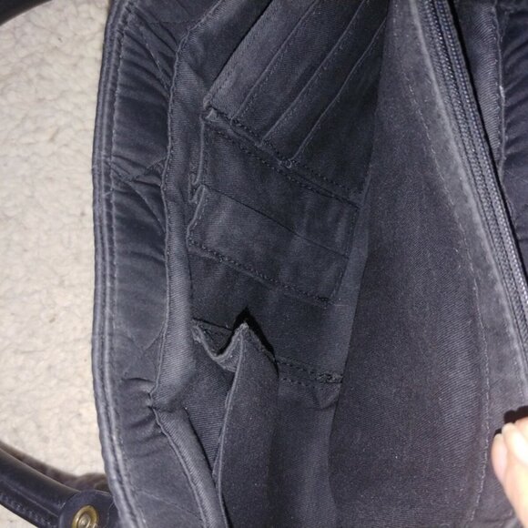 EUC Barbour Purse Bag Leather and Nylon Quilted Tonnes of Pockets - Picture 6 of 10